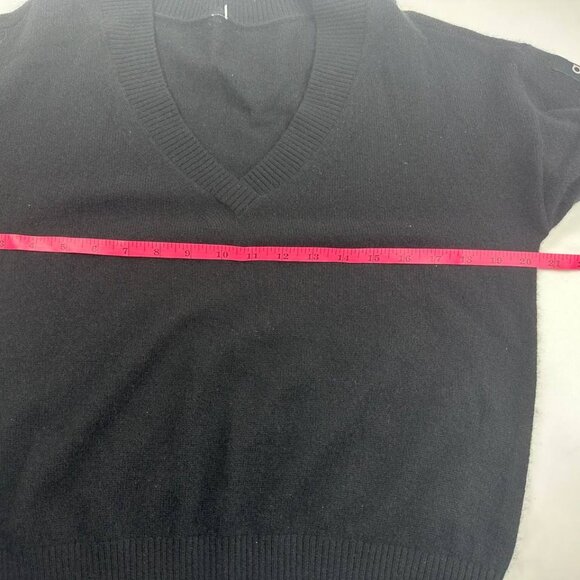 Alo Yoga Sweater Jet Set Cashmere Black V-Neck Pullover Women's Size Small - Picture 3 of 5